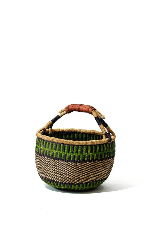 Large Round Bolgatanga Basket – Handwoven, 40×26 cm