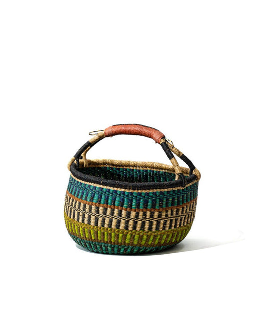 Large Round Bolgatanga Basket – Handwoven, 40×22 cm