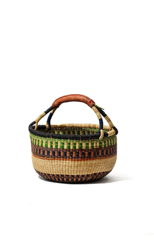 Large Round Bolgatanga Basket – Handwoven, 42 cm Diameter